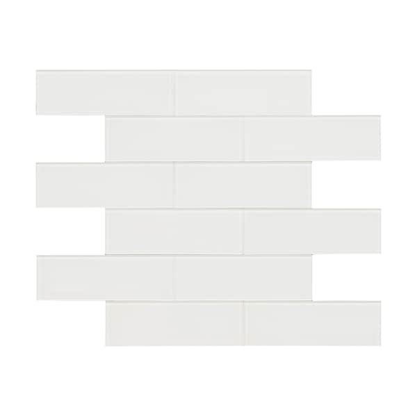 Alpine Ice Subway 12 X 12 Glass Peel And Stick Floor And Wall Tile, 20PK